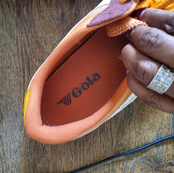 Gola Daytona Moody Orange/Burgundy/White Mens Jogger Sneakers Size 13 - Picture 5 of 7